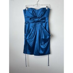 Teeze Me Y2K Strapless blue/dark teal cocktail Prom dress with pockets Size 9